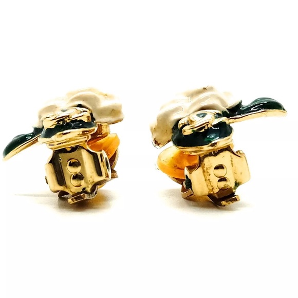 Chanel Black & Green Camilla Flower Earrings - Picture 3 of 8